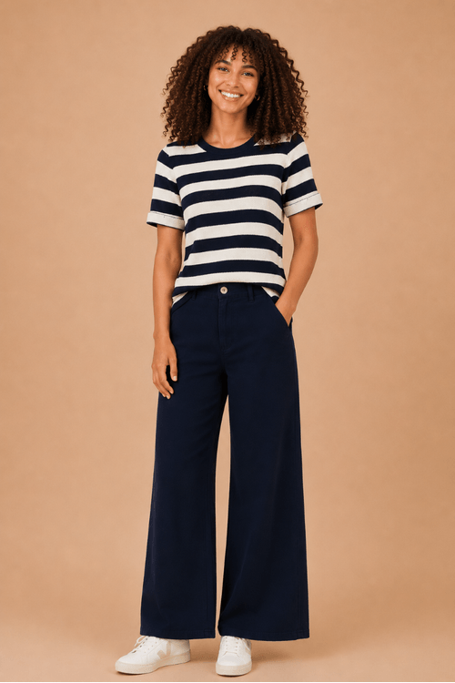BLUSA HERITAGE LISTRA BOTOES MARINHO